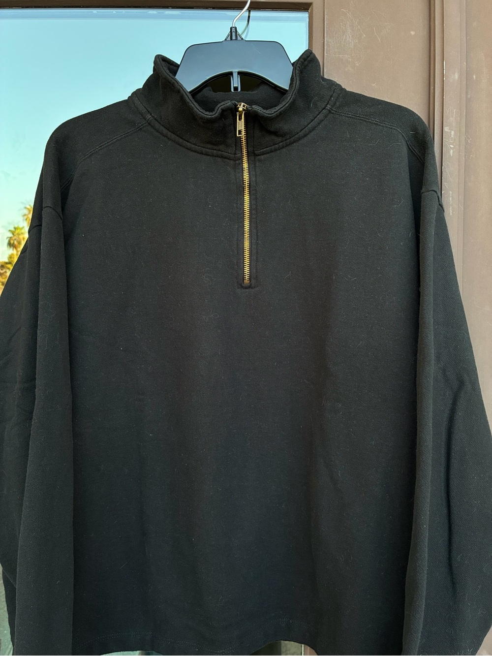 PEOPLE OF LEISURE Black 1/4-Zip Animal Skull Dream Catcher Pullover XL